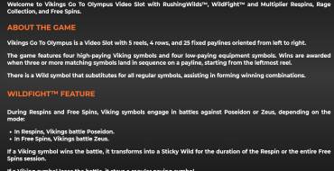 Vikings Go To Olympus WildFigh RushingWilds: Rules