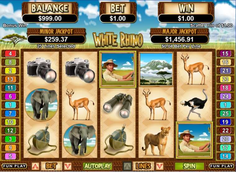 Play White Rhino slot CA