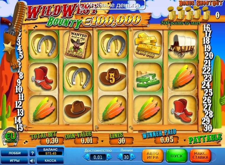Play Wild West Bounty slot CA