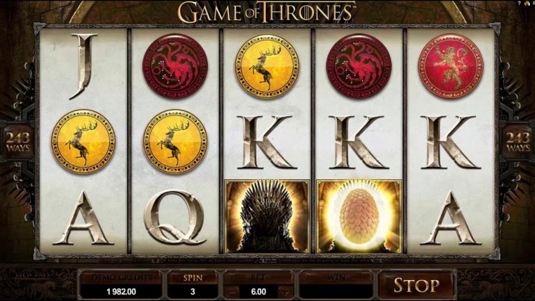 The slot machine Games of Thrones