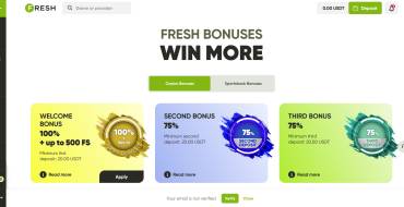 50 freespins for registering at Fresh casino with no maxwin limit: FRESH online casino
