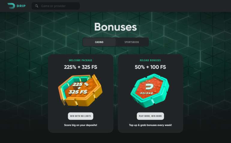 Drip Casino promotions in 50 Free Spins for Signing Up with DRIP Casino 50 Free Spins for Signing Up with DRIP Casino