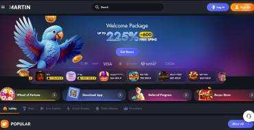 Up to 600 FS on a second deposit at Martin: Martin Online Casino