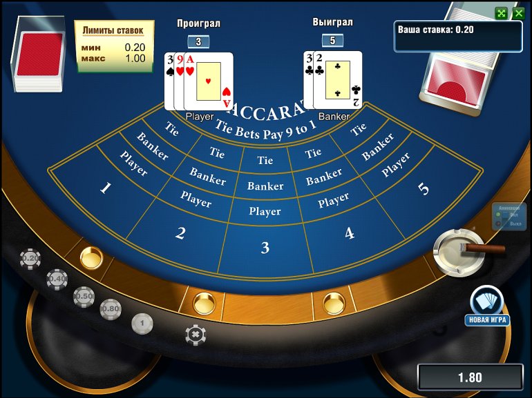 Online baccarat with one player
