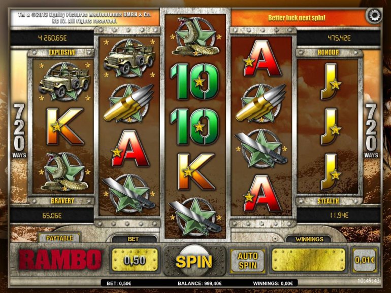 The slot machine Rambo
